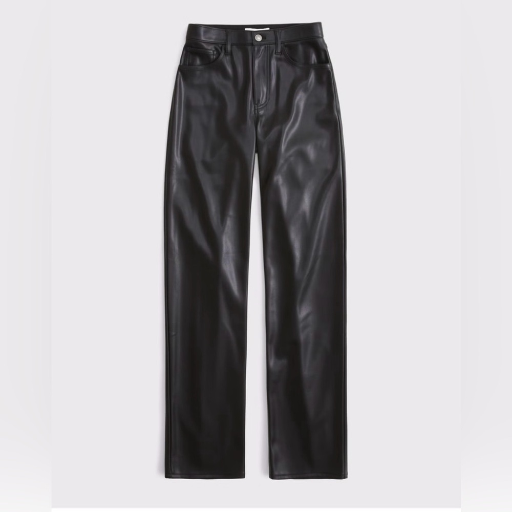 Abercrombie & Fitch Black Vegan Leather High Rise 90s Relaxed Curve Love